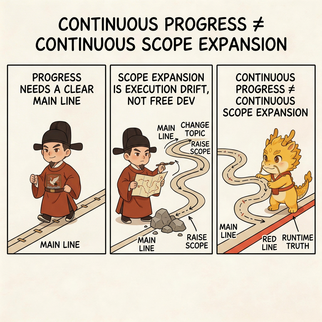 Continuous progress does not equal continuous scope creep