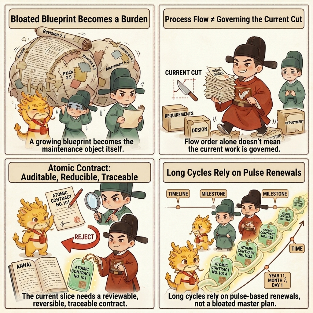 Contract-driven fits pulsed development better than heavyweight specs