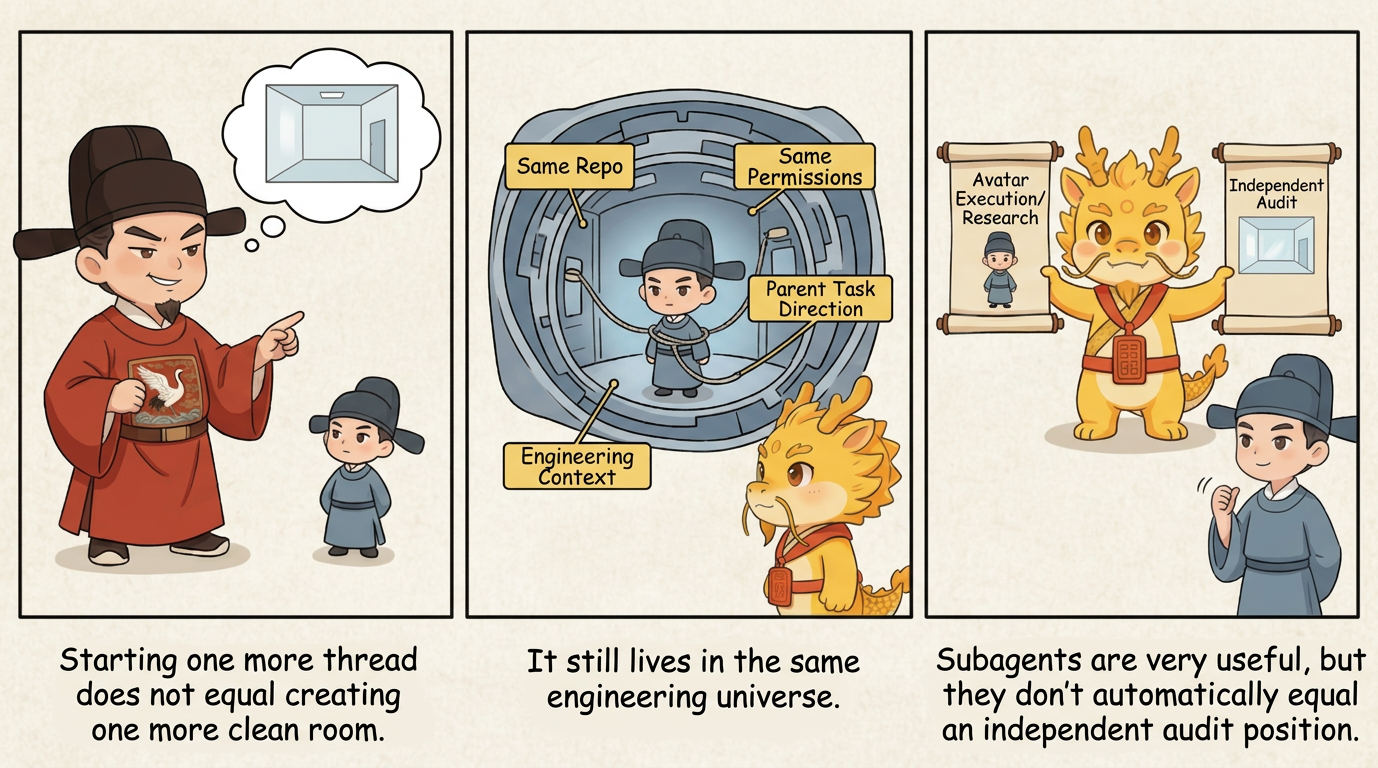 A subagent does not automatically equal an independent auditor