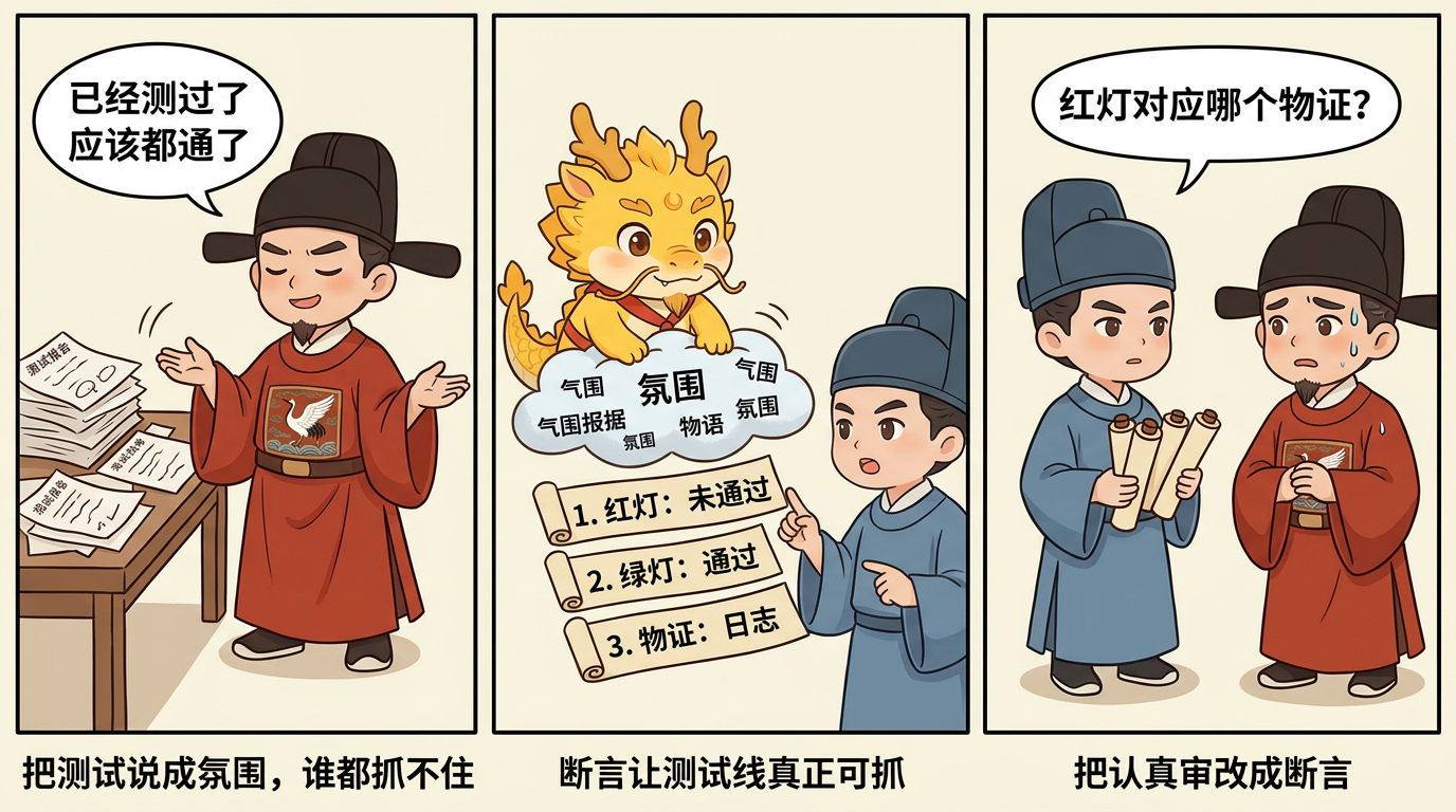 把认真审改成断言