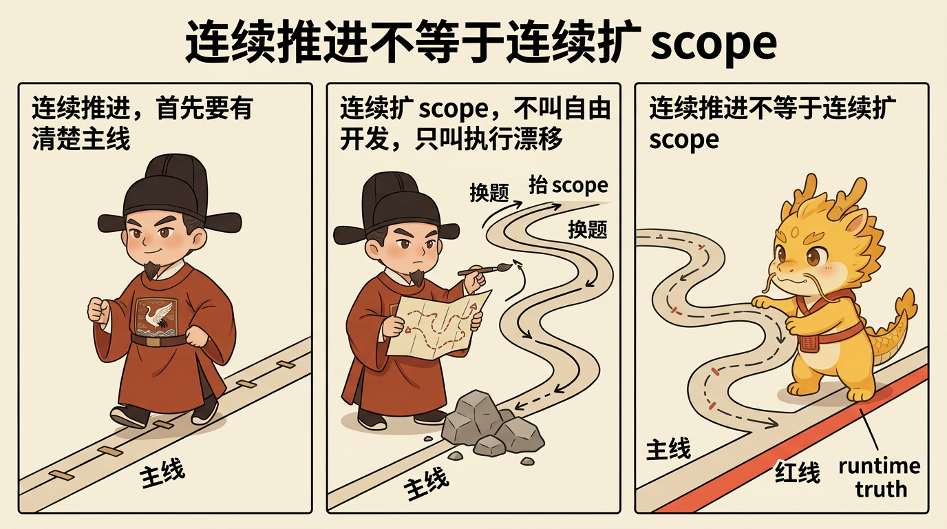 连续推进不等于连续扩 scope