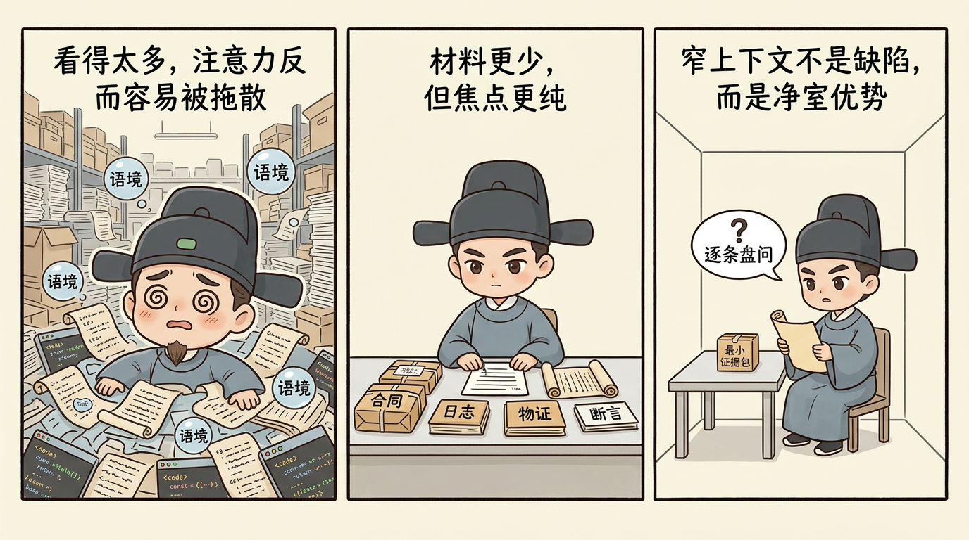 窄上下文不是缺陷，而是净室优势