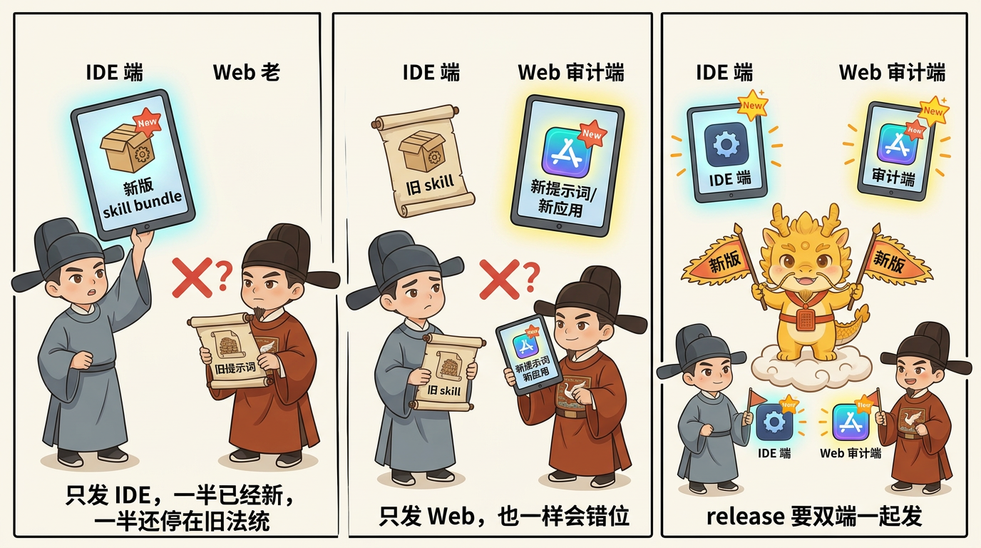 双端不一起发，就会版本错位