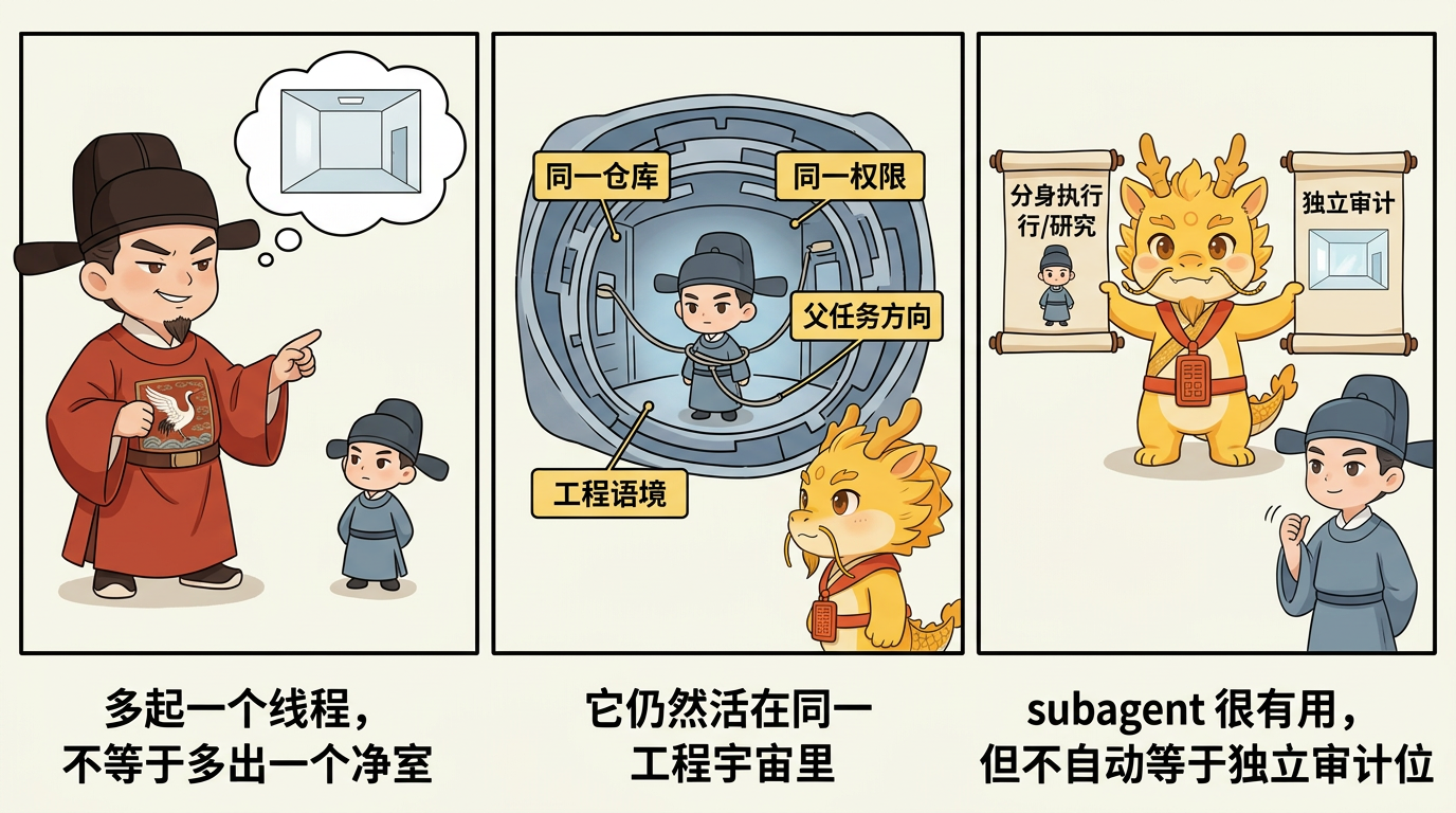 subagent 不自动等于独立审计位