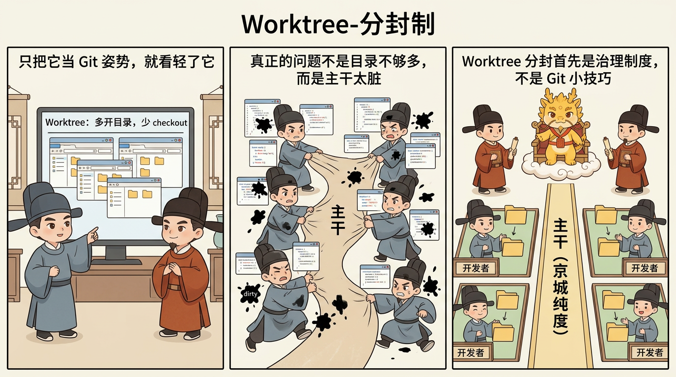 Worktree-分封制：封地、入京与主干纯度