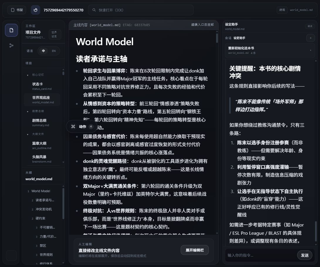 Novel Agent 工作台截图